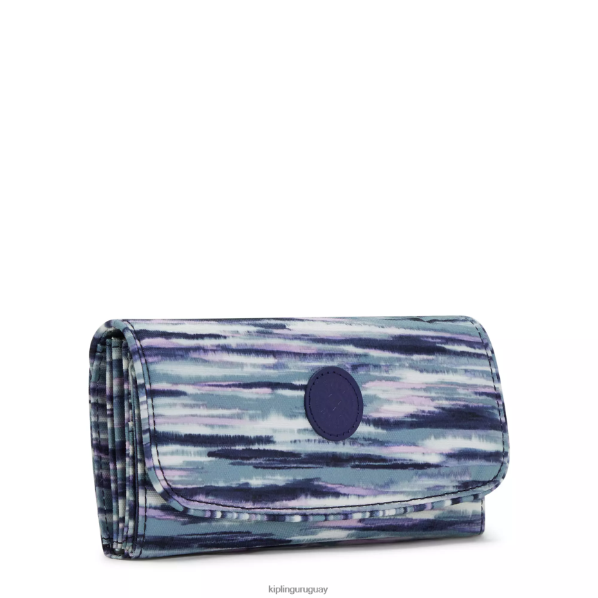 Kipling billetera con estampado Money Land H44NB309 rayas de pincel mujer carteras y muñequeras