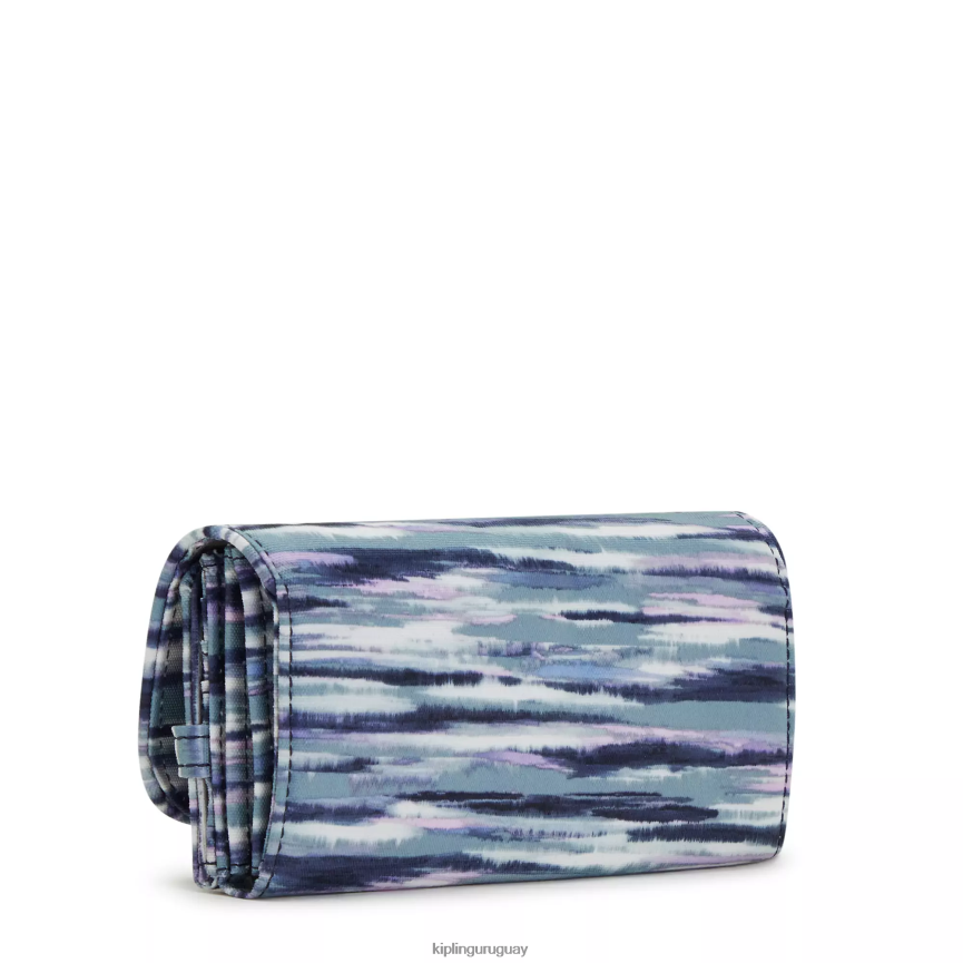 Kipling billetera con estampado Money Land H44NB309 rayas de pincel mujer carteras y muñequeras