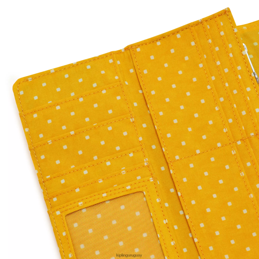 Kipling billetera con estampado Money Land H44NB310 punto suave amarillo mujer carteras y muñequeras