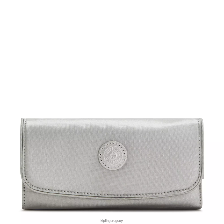 Kipling cartera money land metalizada a presión H44NB549 metálico brillante mujer carteras y muñequeras