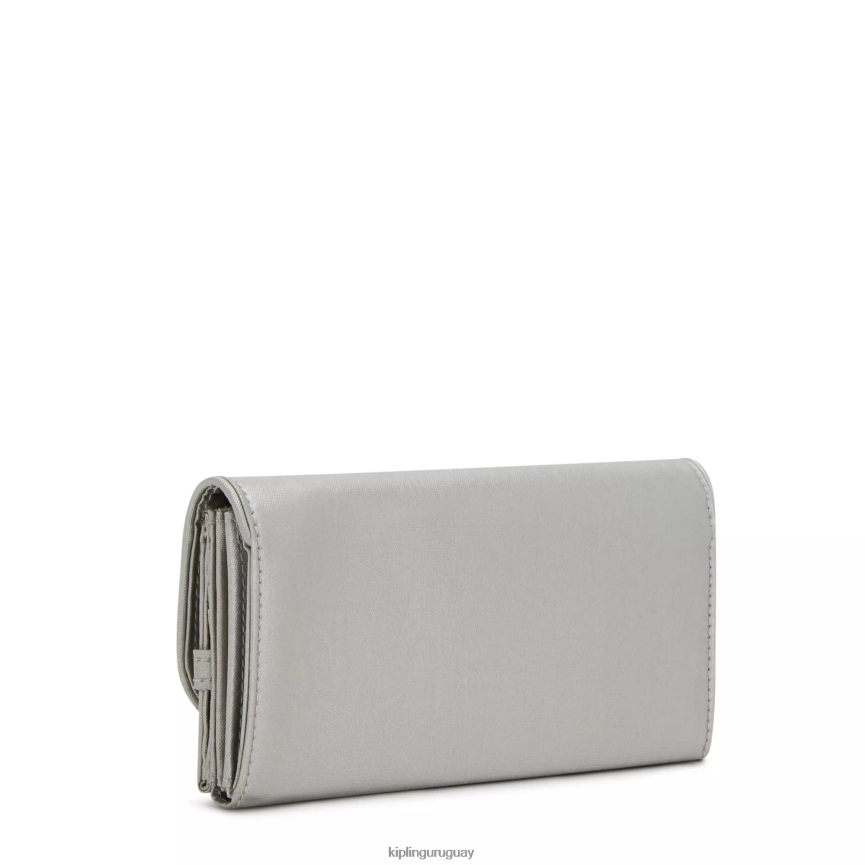 Kipling cartera money land metalizada a presión H44NB549 metálico brillante mujer carteras y muñequeras