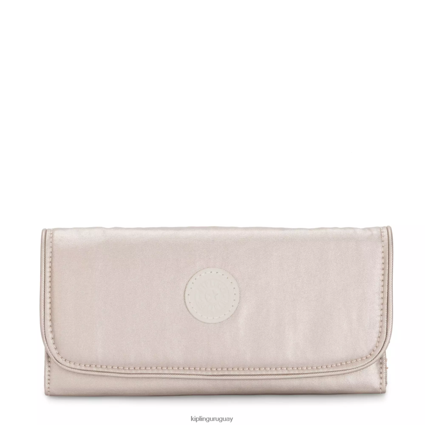 Kipling cartera money land metalizada a presión H44NB550 resplandor metalico mujer carteras y muñequeras
