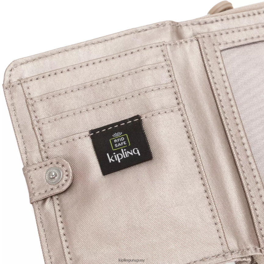 Kipling cartera pequeña money love metalizada H44NB552 resplandor metalico mujer carteras y muñequeras