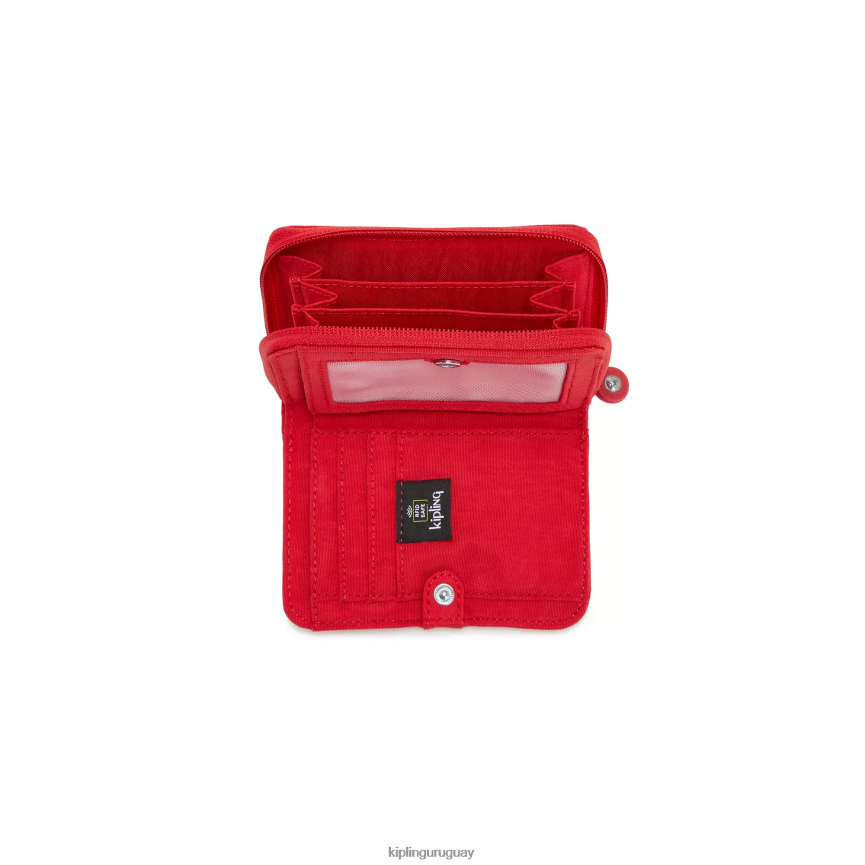Kipling dinero amor cartera pequeña H44NB302 colorete rojo mujer carteras y muñequeras