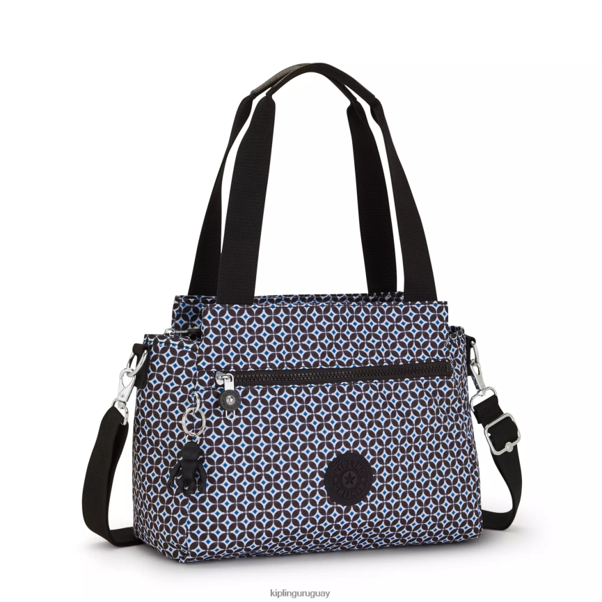 Kipling bolso de hombro elysia estampado H44NB239 azulejo negruzco mujer bolsas de hombro