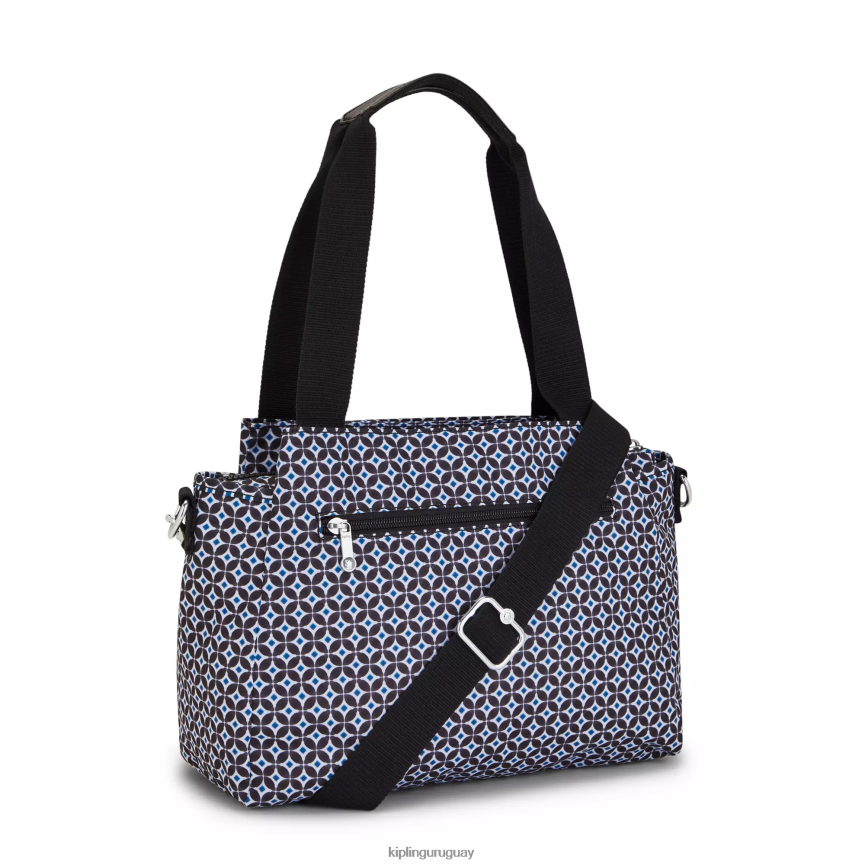 Kipling bolso de hombro elysia estampado H44NB239 azulejo negruzco mujer bolsas de hombro