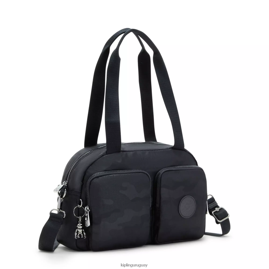 Kipling genial bolsa de hombro defea H44NB200 camuflaje negro en relieve mujer bolsas de hombro
