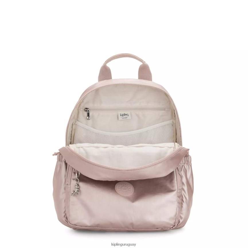 Kipling mochila de pañales maisie H44NB279 rosa metalica mujer bolsas de pañales