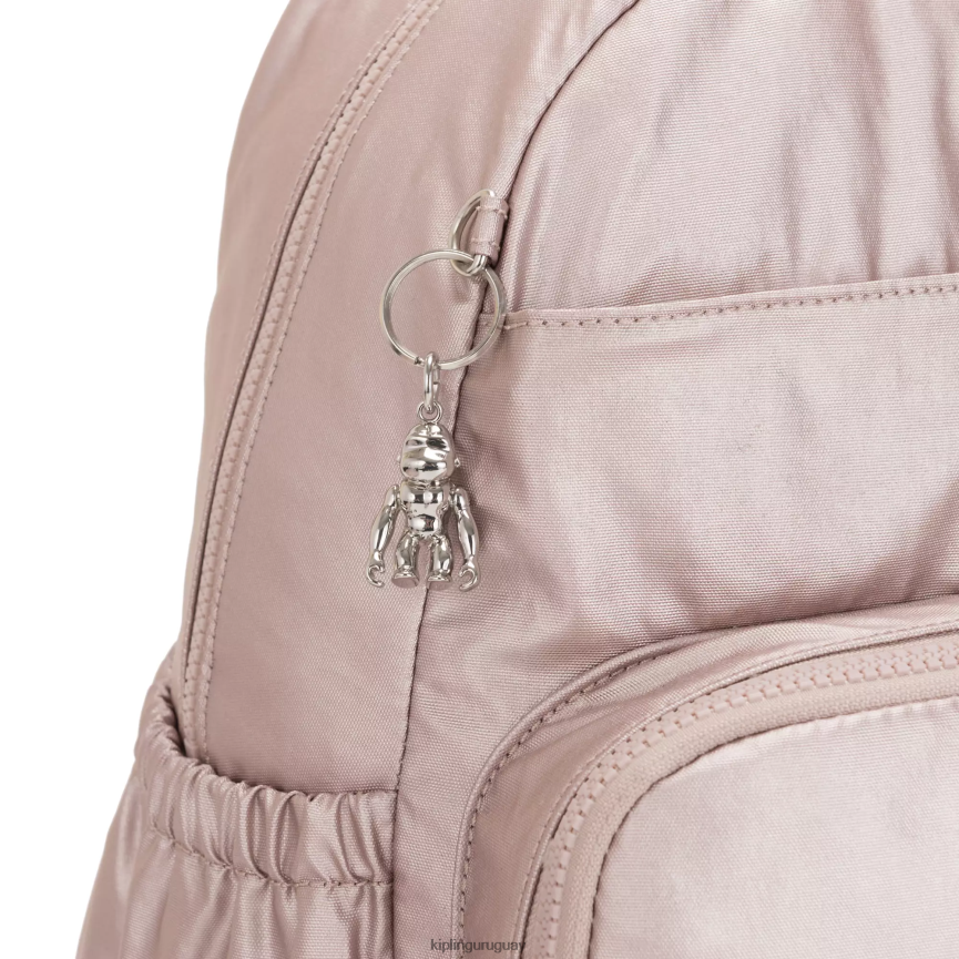 Kipling mochila de pañales maisie H44NB279 rosa metalica mujer bolsas de pañales