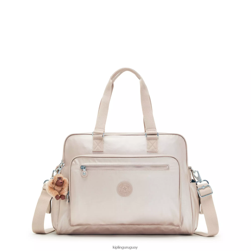 Kipling pañalera metalizada alanna H44NB252 cuarzo metalizado mujer bolsas de pañales
