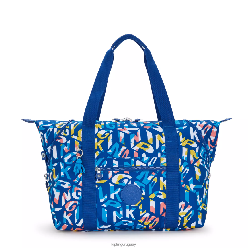Kipling bolso shopper art mediano estampado H44NB259 neón mujer bolsas de tela