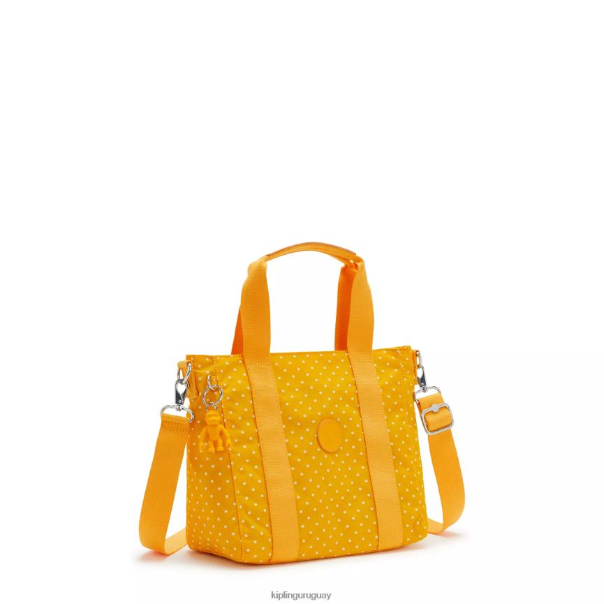 Kipling bolso shopper asseni mini estampado H44NB83 punto suave amarillo mujer bolsas de tela