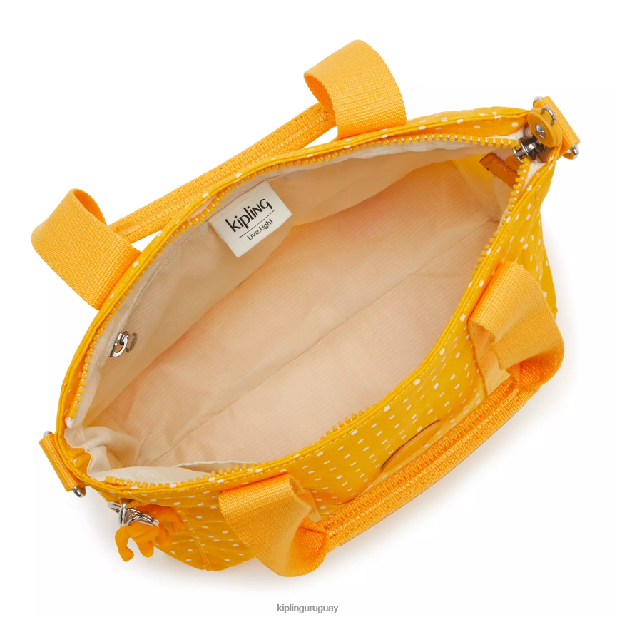 Kipling bolso shopper asseni mini estampado H44NB83 punto suave amarillo mujer bolsas de tela
