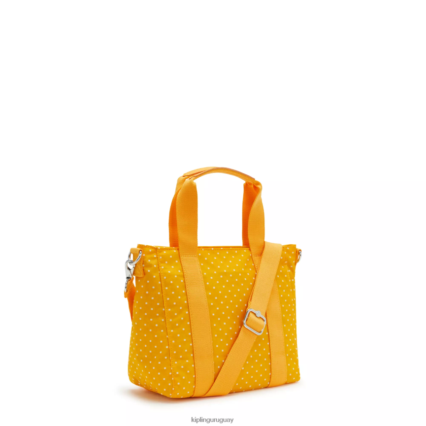 Kipling bolso shopper asseni mini estampado H44NB83 punto suave amarillo mujer bolsas de tela