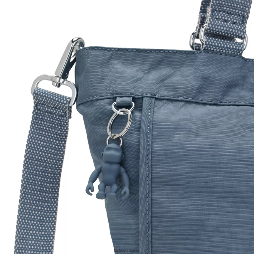 Kipling nuevo bolso shopper pequeño H44NB274 cepillo azul mujer bolsas de tela