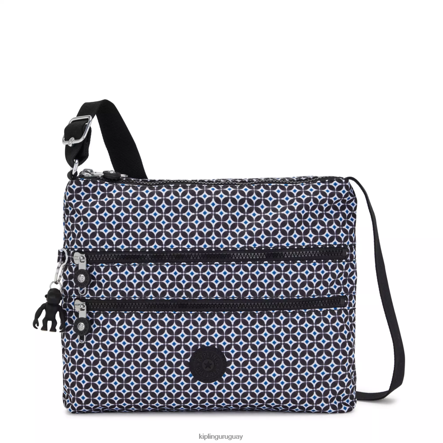 Kipling bolsa crossbody alvar estampada H44NB145 azulejo negruzco mujer bolsos cruzados