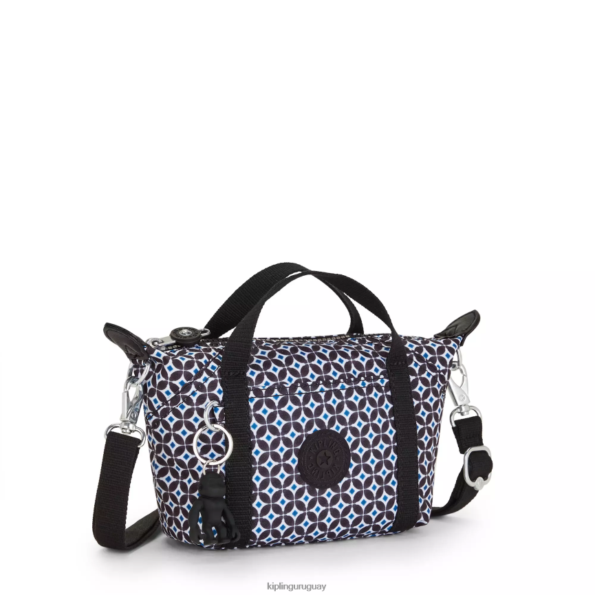 Kipling bolsa crossbody art compact estampada H44NB24 azulejo negruzco mujer bolsos cruzados