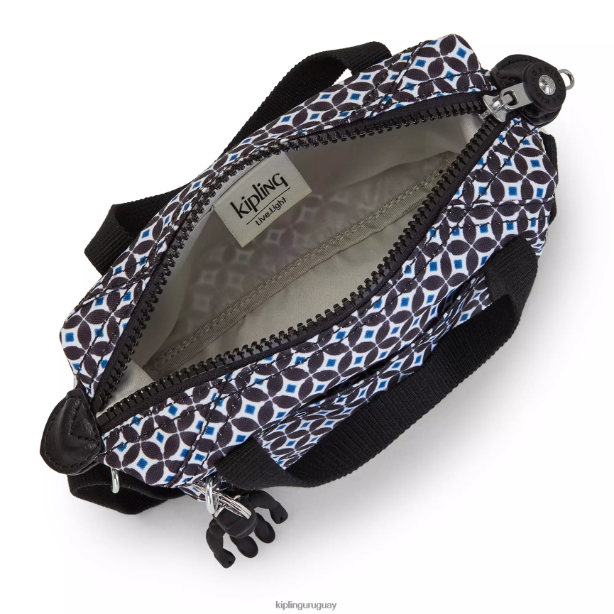 Kipling bolsa crossbody art compact estampada H44NB24 azulejo negruzco mujer bolsos cruzados