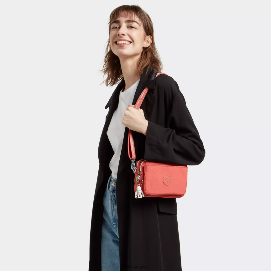 Kipling bolsa crossbody convertible abanu H44NB122 rosa de la vendimia mujer bolsos cruzados