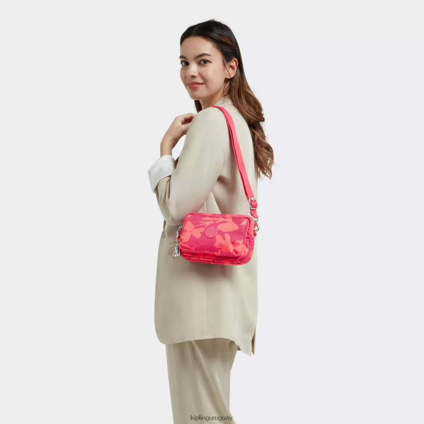 Kipling bolsa crossbody convertible abanu con múltiples estampados H44NB320 flor de coral mujer bolsos cruzados