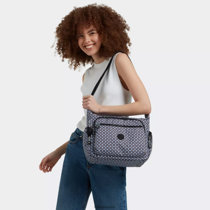 Kipling bolsa crossbody gabbie estampada H44NB142 azulejo negruzco mujer bolsos cruzados