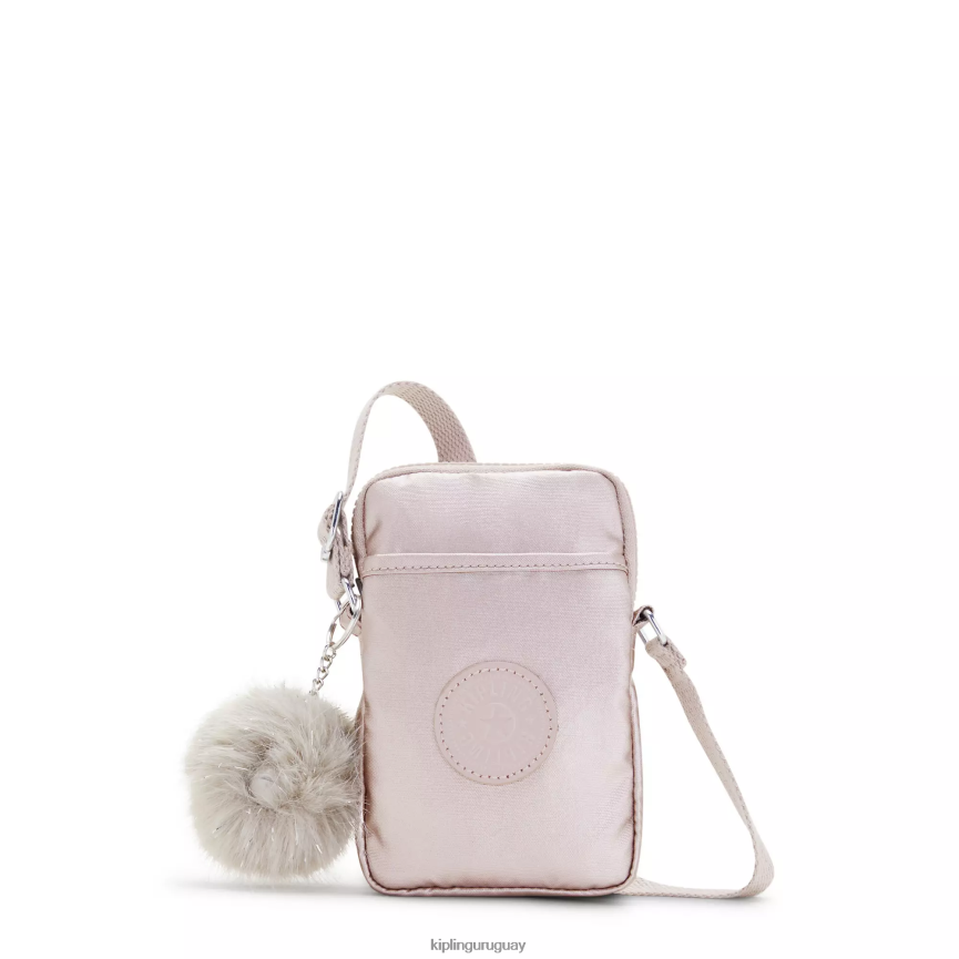 Kipling bolsa para teléfono Tally metalizada H44NB58 rosa metalica mujer bolsos cruzados