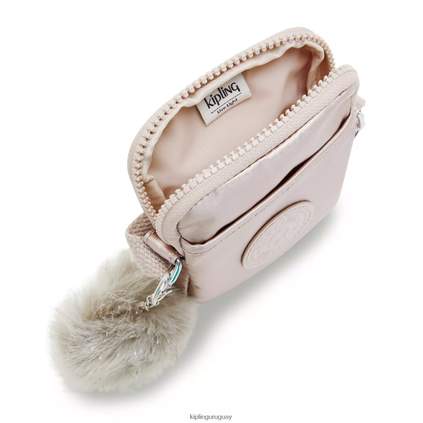 Kipling bolsa para teléfono Tally metalizada H44NB58 rosa metalica mujer bolsos cruzados