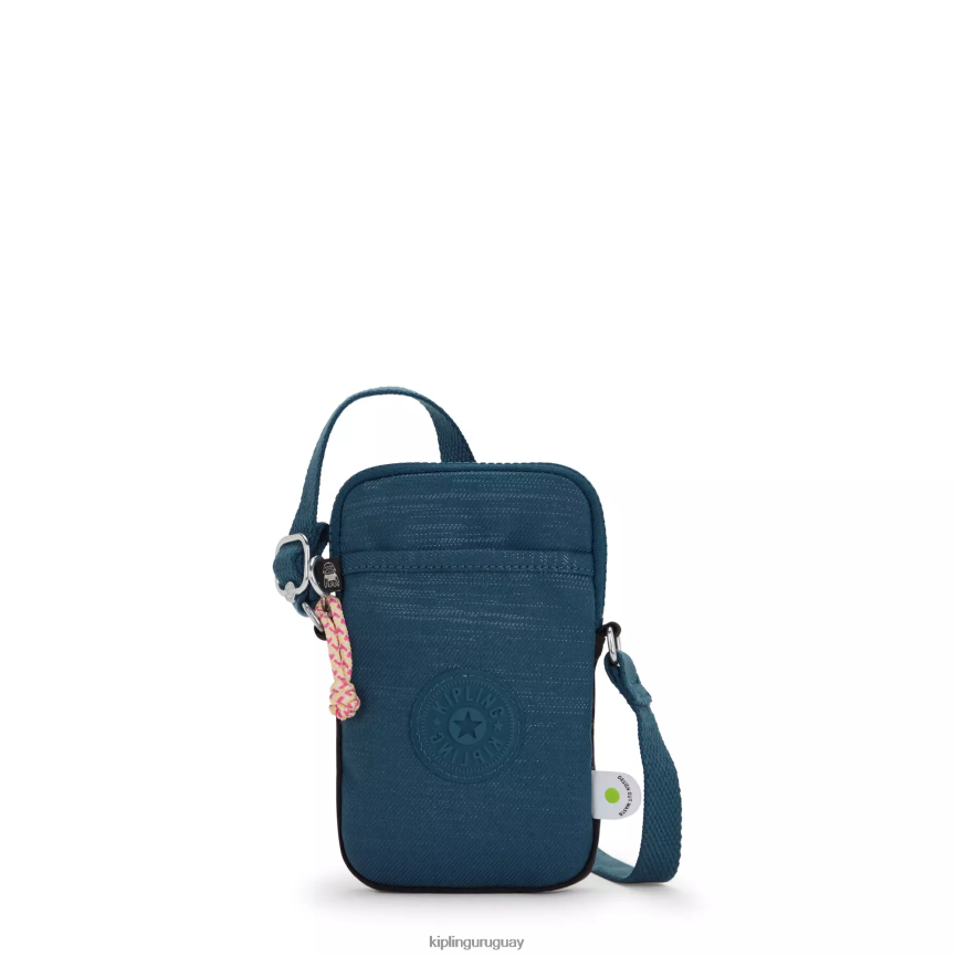 Kipling bolso cruzado para teléfono Tally H44NB182 verde azulado tejido mujer bolsos cruzados