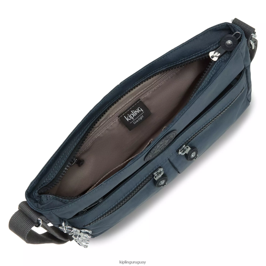 Kipling nuevo bolso bandolera angie H44NB166 gris nocturno mujer bolsos cruzados