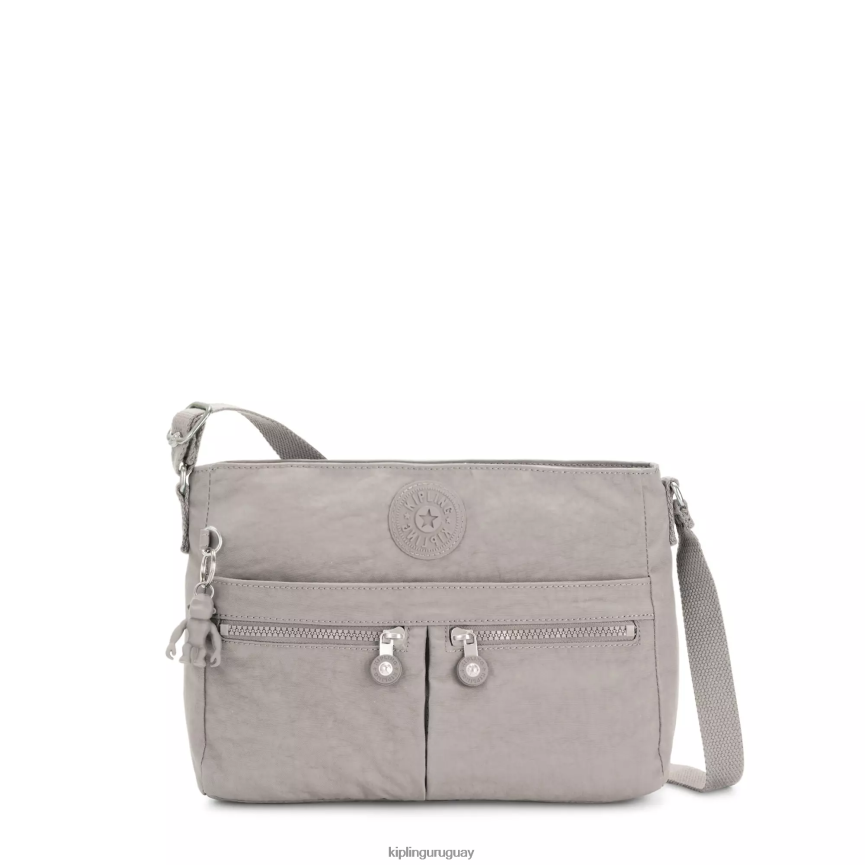 Kipling nuevo bolso bandolera angie H44NB167 gris gris mujer bolsos cruzados