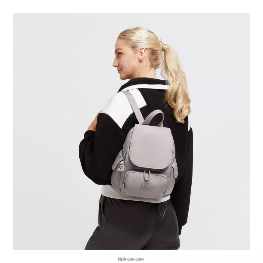 Kipling minimochila city pack H44NB410 gris gris mujer minibolsos