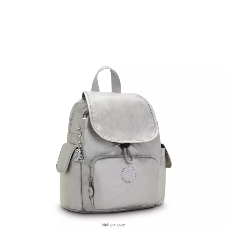 Kipling minimochila metalizada city pack H44NB388 metálico brillante mujer minibolsos