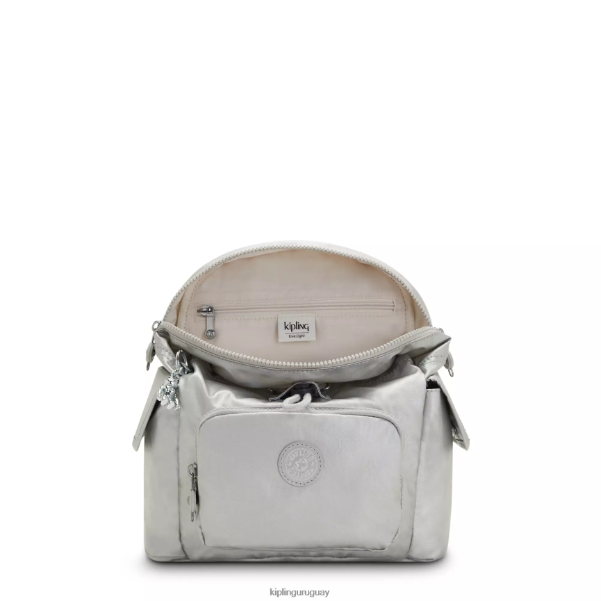 Kipling minimochila metalizada city pack H44NB388 metálico brillante mujer minibolsos