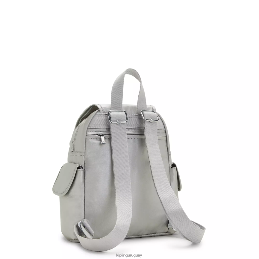 Kipling minimochila metalizada city pack H44NB388 metálico brillante mujer minibolsos