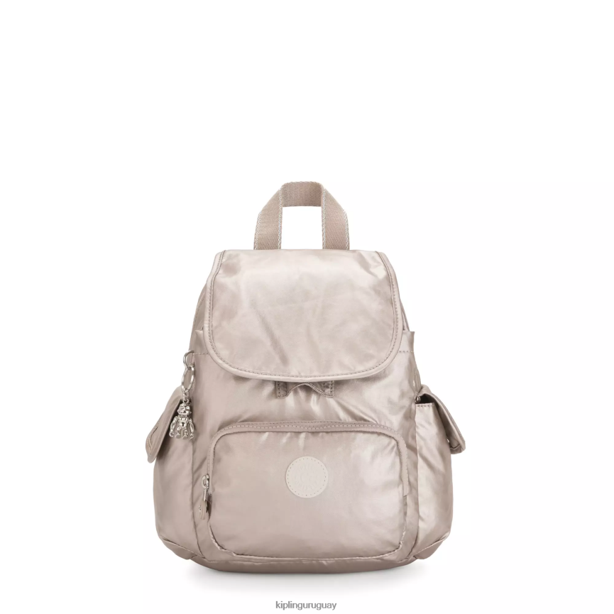 Kipling minimochila metalizada city pack H44NB389 resplandor metalico mujer minibolsos