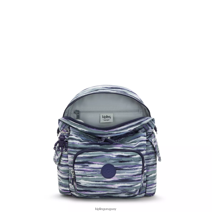 Kipling mochila city pack mini estampada H44NB497 rayas de pincel mujer minibolsos