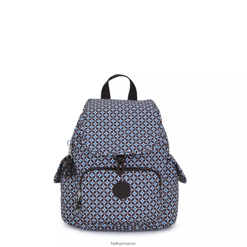 Kipling mochila city pack mini estampada H44NB498 azulejo negruzco mujer minibolsos