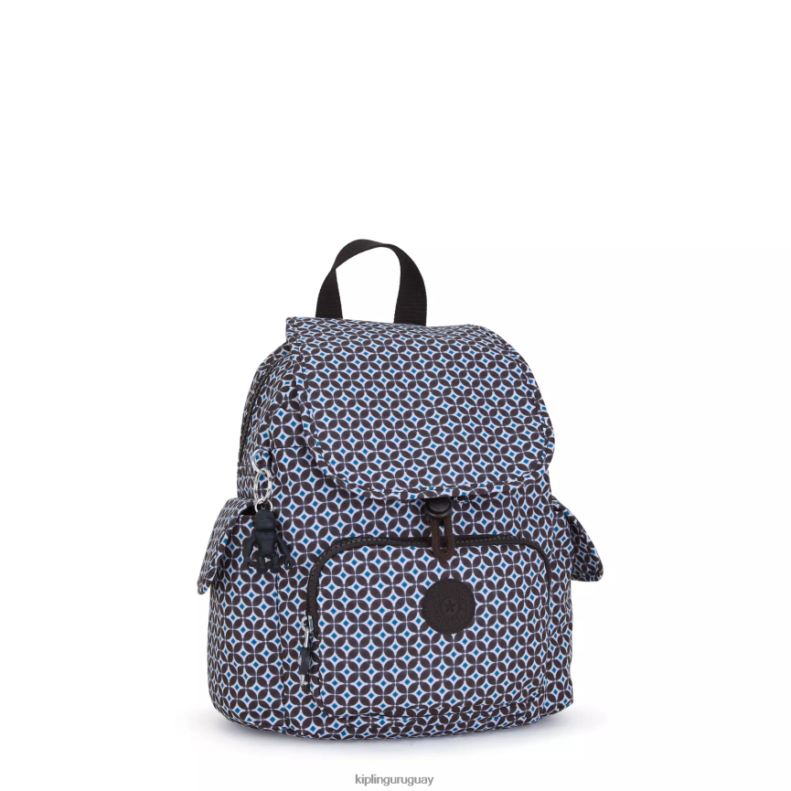Kipling mochila city pack mini estampada H44NB498 azulejo negruzco mujer minibolsos