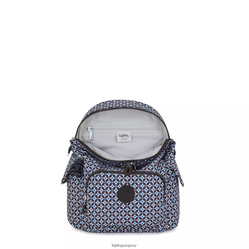 Kipling mochila city pack mini estampada H44NB498 azulejo negruzco mujer minibolsos
