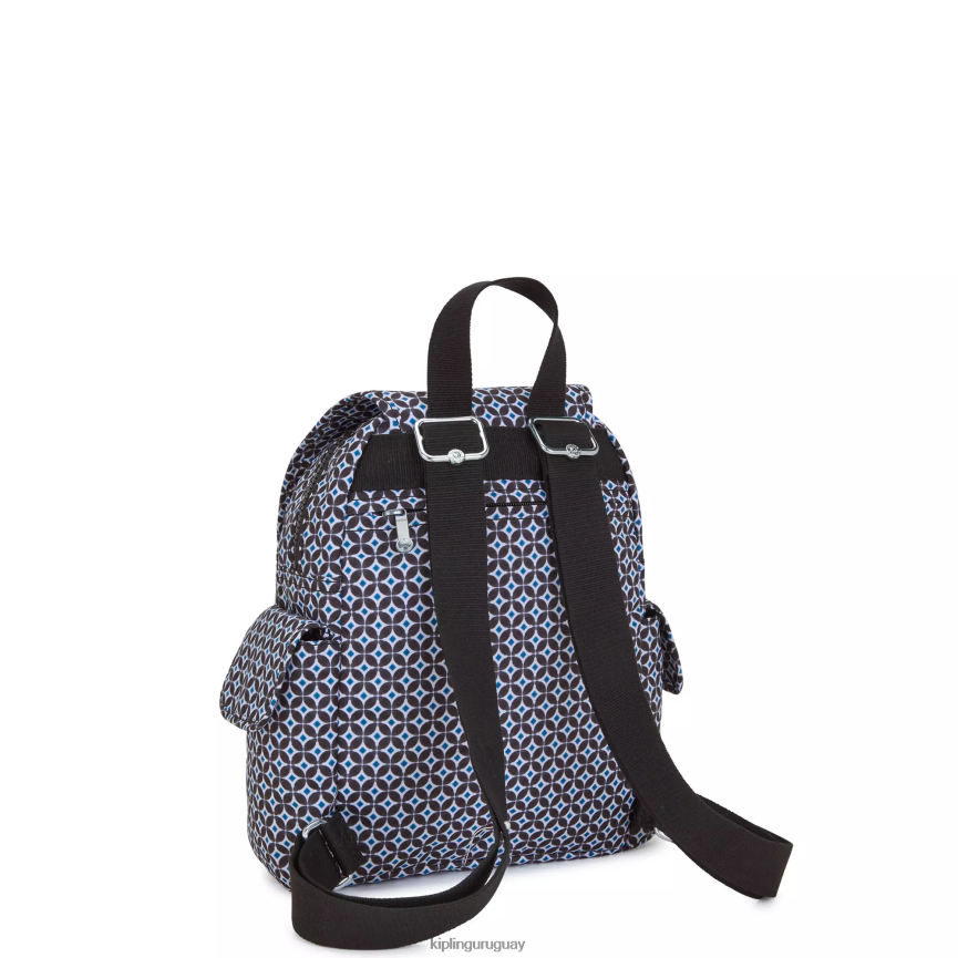 Kipling mochila city pack mini estampada H44NB498 azulejo negruzco mujer minibolsos