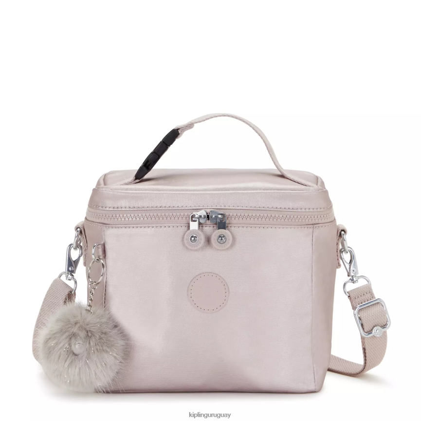 Kipling fiambrera graham metalizada H44NB649 rosa metalica mujer bolsas de almuerzo