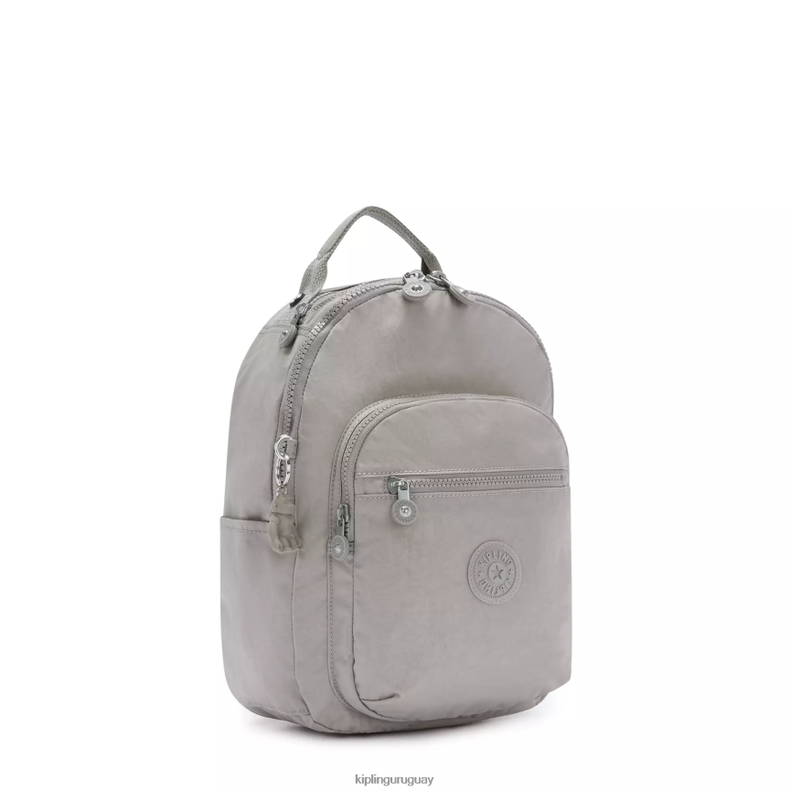Kipling mochila pequeña para tableta de seúl H44NB419 gris gris mujer con monograma