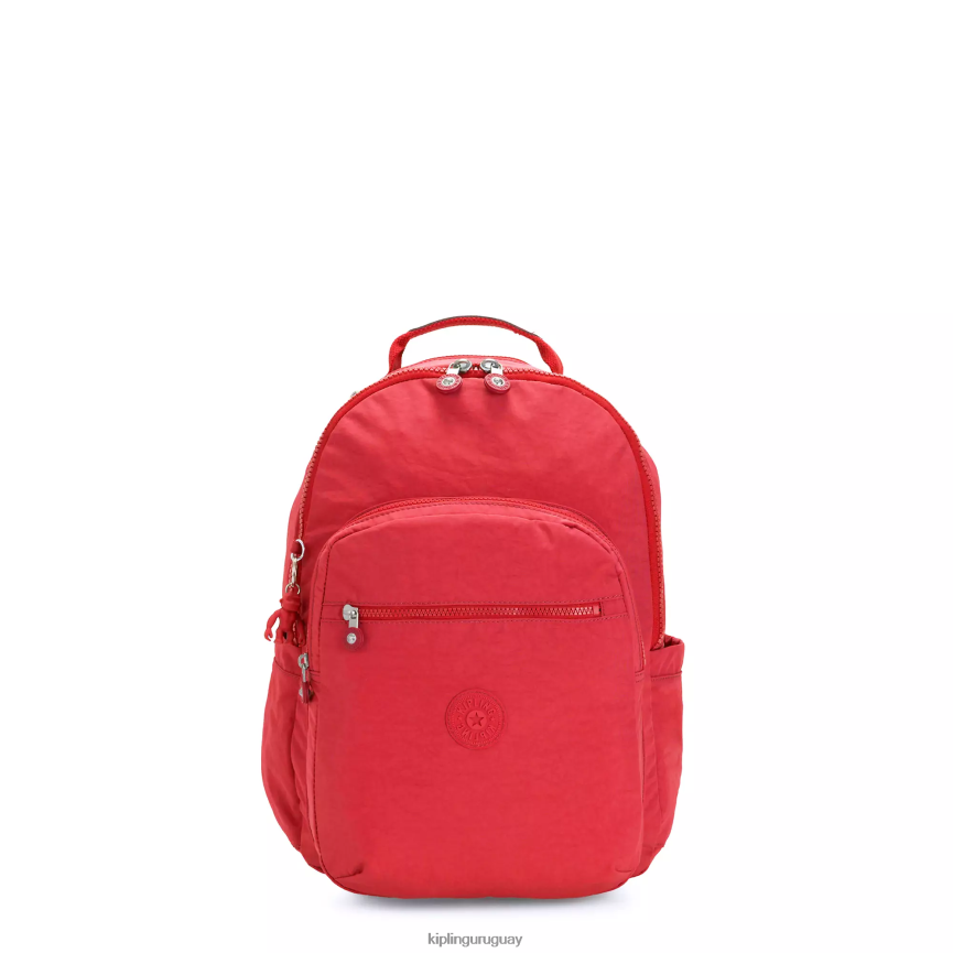 Kipling mochila pequeña para tableta de seúl H44NB422 colorete rojo mujer con monograma