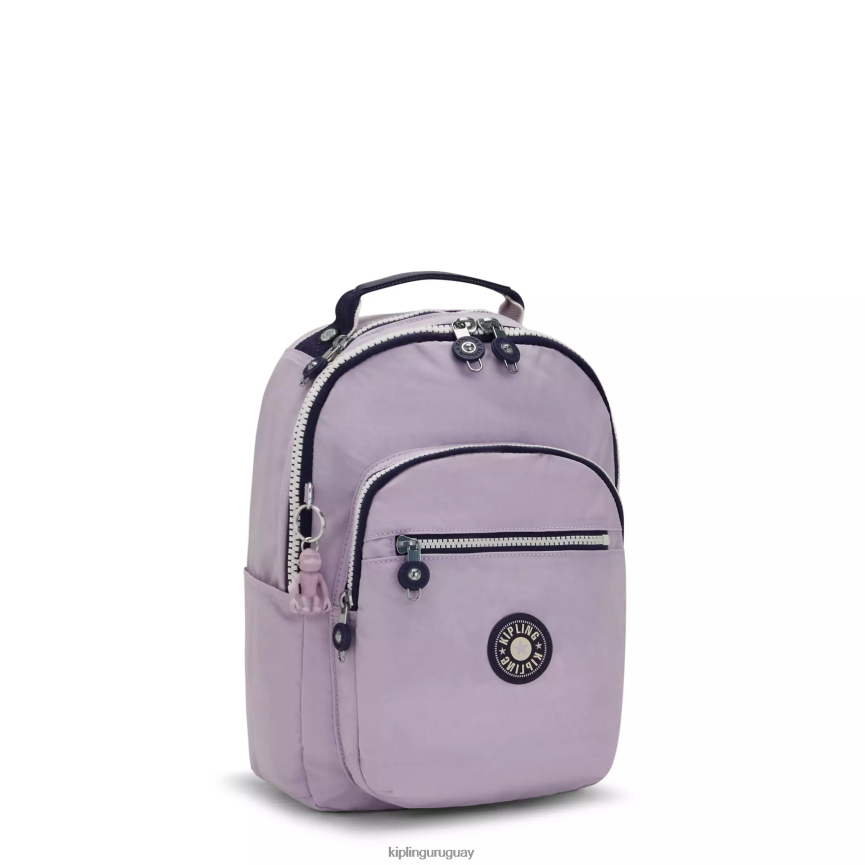 Kipling mochila pequeña para tableta de seúl H44NB423 suave bloque lila mujer con monograma