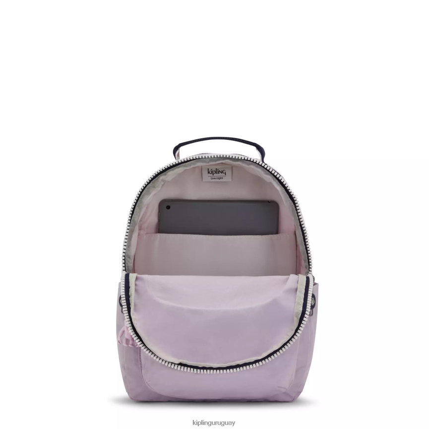 Kipling mochila pequeña para tableta de seúl H44NB423 suave bloque lila mujer con monograma