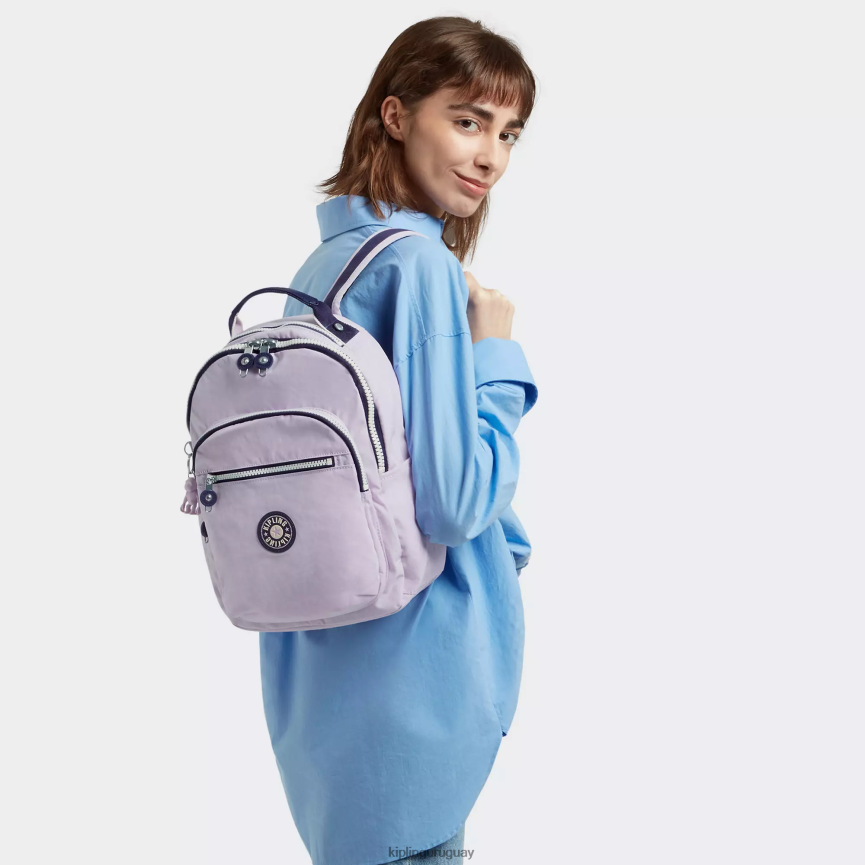 Kipling mochila pequeña para tableta de seúl H44NB423 suave bloque lila mujer con monograma