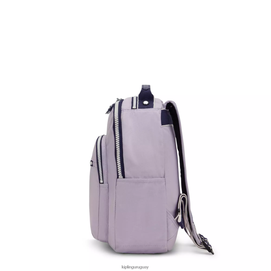 Kipling mochila pequeña para tableta de seúl H44NB423 suave bloque lila mujer con monograma