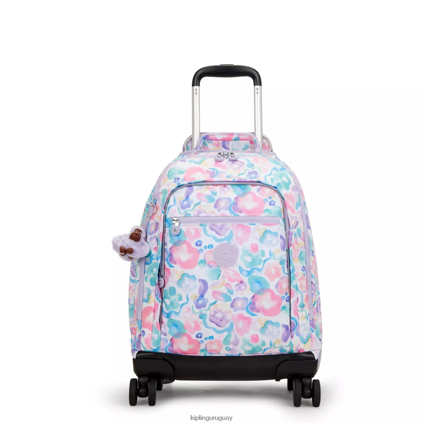 Kipling Mochila con ruedas New Zea para portátil de 15" con estampado H44NB491 flores de agua mujer mochilas con ruedas