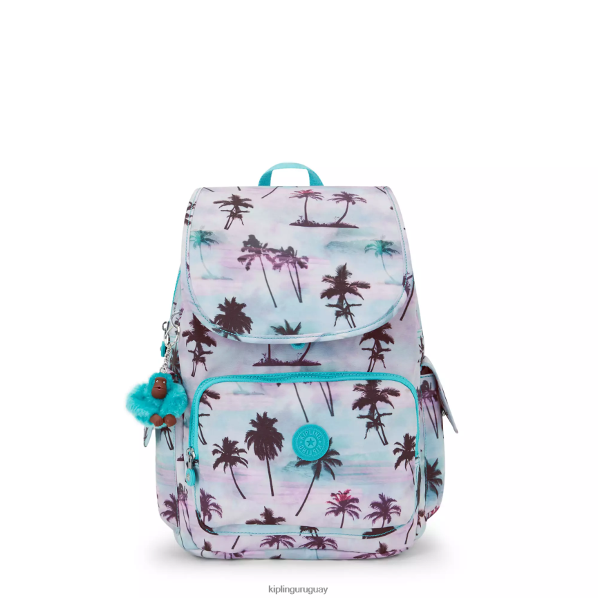 Kipling mochila con estampado city pack H44NB338 impresión de la palma de la sombra mujer mochilas de moda