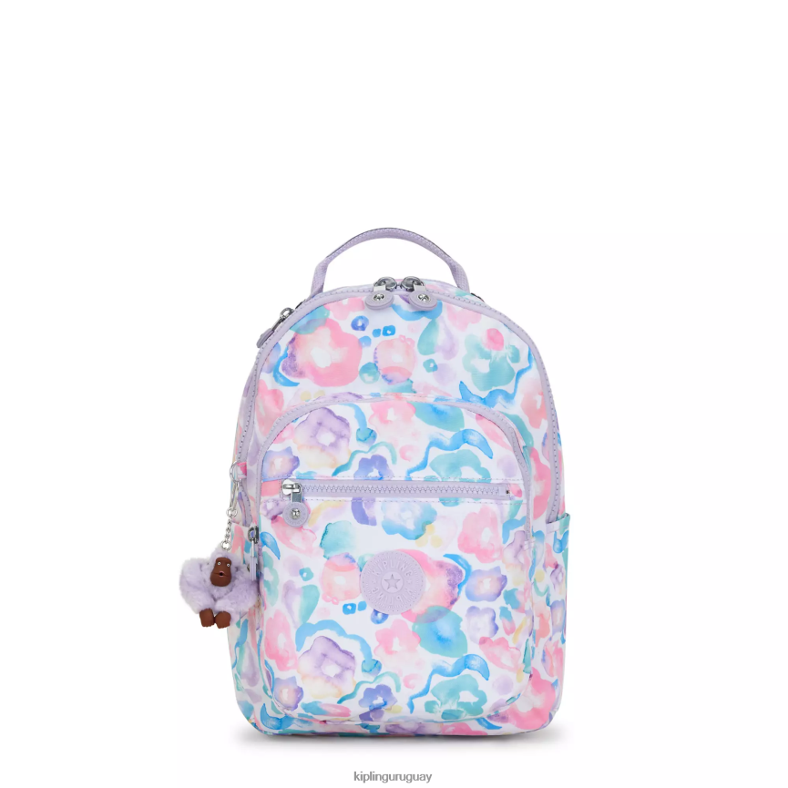 Kipling mochila pequeña con estampado de tablet seoul H44NB349 flores de agua mujer mochilas de moda